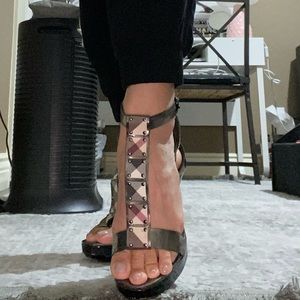 Burberry Black and Gray Heels